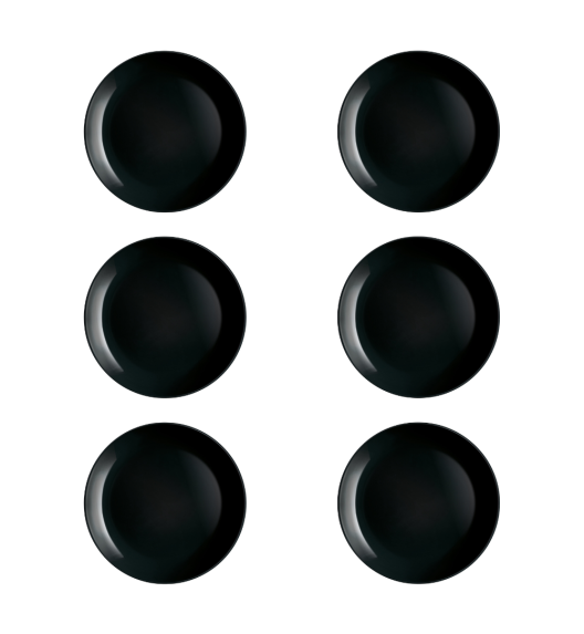 LUMINARC DIWALI BLACK 6x Talerz obiadowy 27 cm / szkło