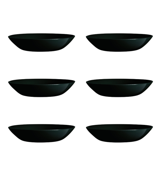 LUMINARC DIWALI BLACK 6x Talerz głęboki 20 cm / szkło