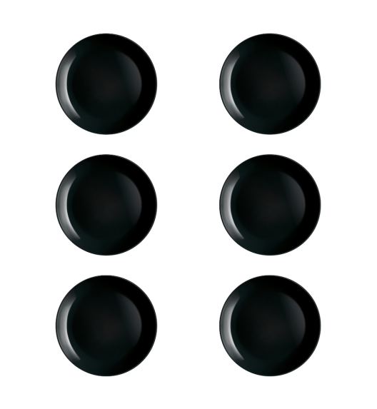 LUMINARC DIWALI BLACK 6x Talerz deserowy 19 cm / szkło