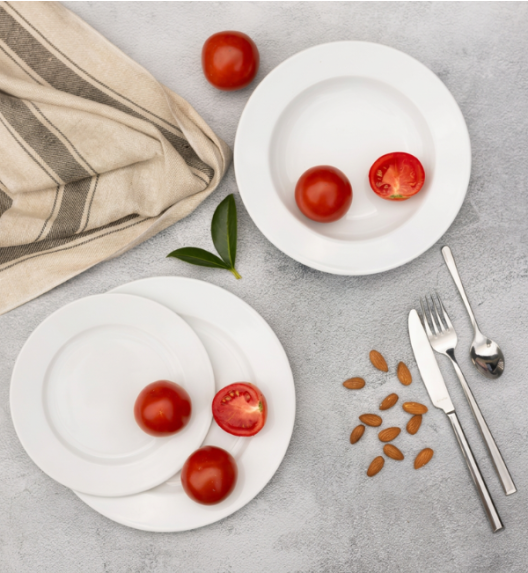 LUBIANA SIMPLE Serwis obiadowy 24 el / 6 osób | biała porcelana