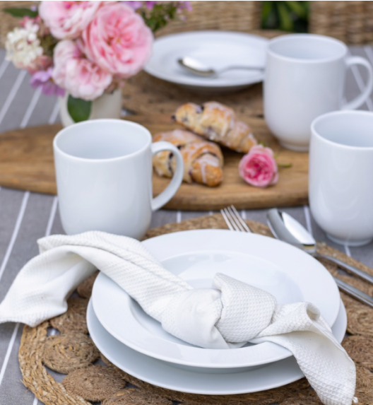 LUBIANA SIMPLE Serwis obiadowy 24 el / 6 osób | biała porcelana