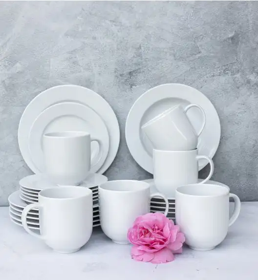 LUBIANA SIMPLE Serwis obiadowy 24 el / 6 osób | biała porcelana