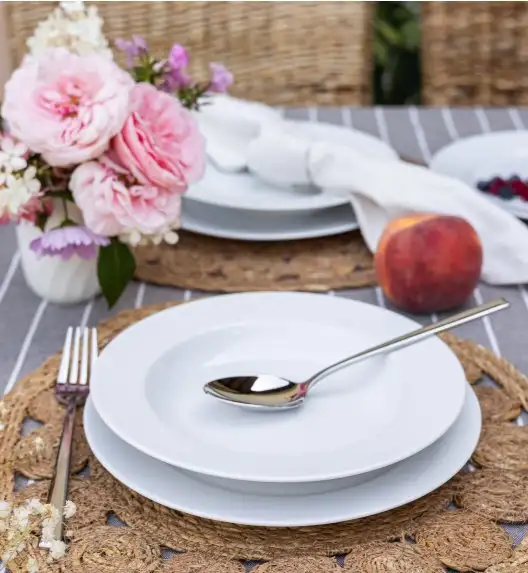 LUBIANA SIMPLE Serwis obiadowy 72 el / 18 osób | biała porcelana