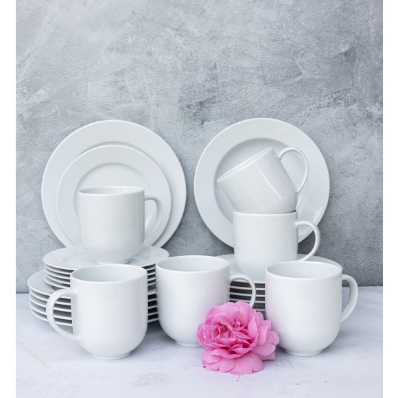 LUBIANA SIMPLE Serwis obiadowy 72 el / 18 osób | biała porcelana