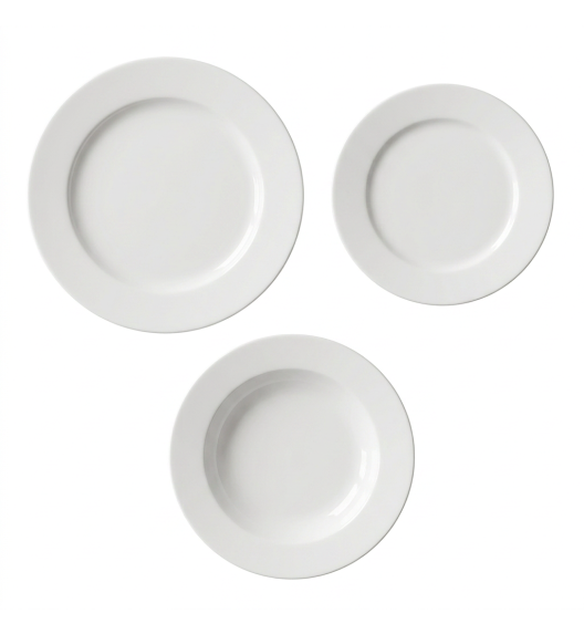 LUBIANA SIMPLE Serwis obiadowy 96 el / 24 os | biała porcelana