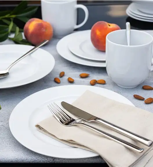 LUBIANA SIMPLE Serwis obiadowy 96 el / 24 os | biała porcelana
