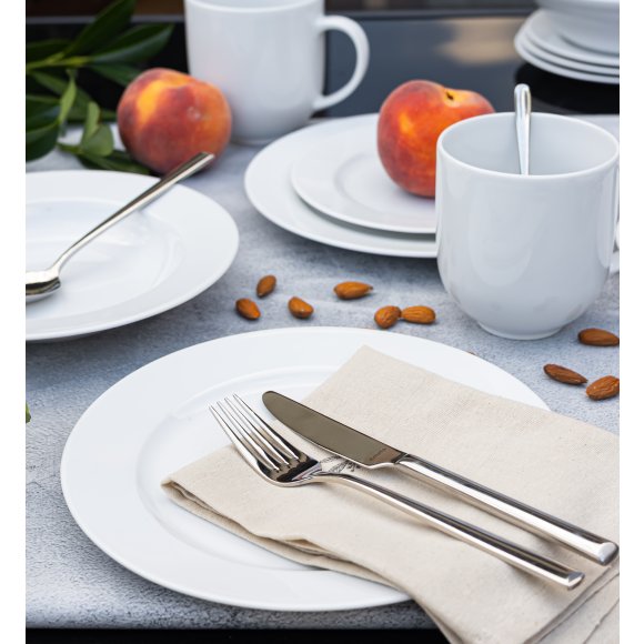 LUBIANA SIMPLE Serwis obiadowy 96 el / 24 os | biała porcelana