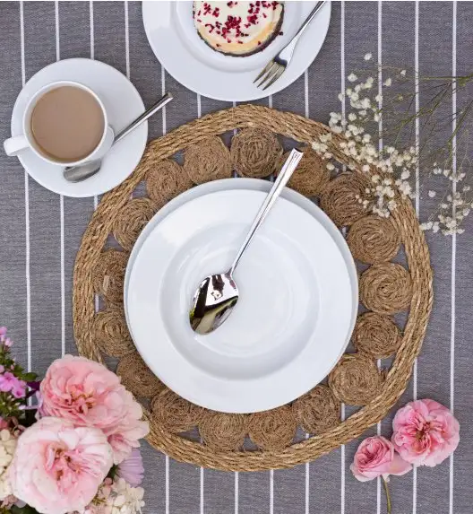 LUBIANA SIMPLE Serwis obiadowo kawowy 120 el / 24 os | biała porcelana