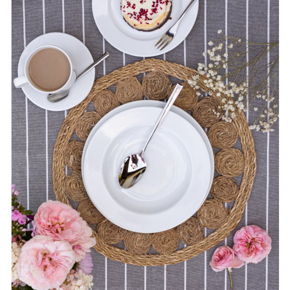 LUBIANA SIMPLE Serwis obiadowo kawowy 120 el / 24 os | biała porcelana