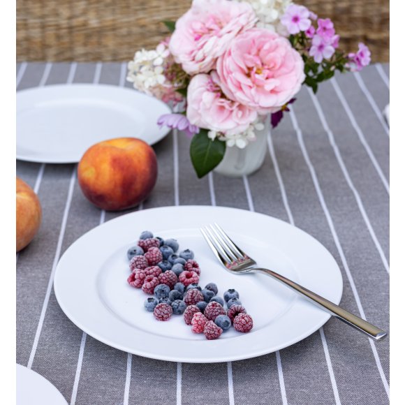 LUBIANA SIMPLE Serwis obiadowo kawowy 120 el / 24 os | biała porcelana