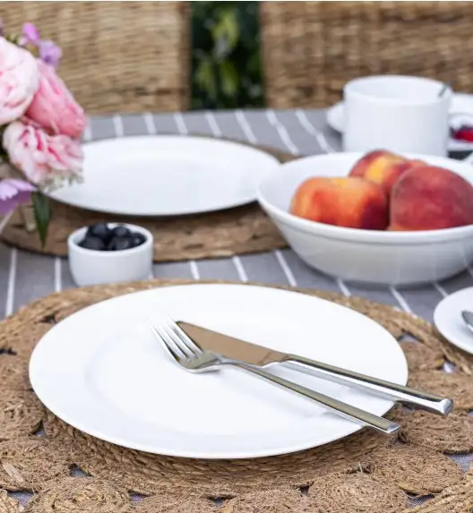 LUBIANA SIMPLE Serwis obiadowy 36 el / 12 osób | biała porcelana