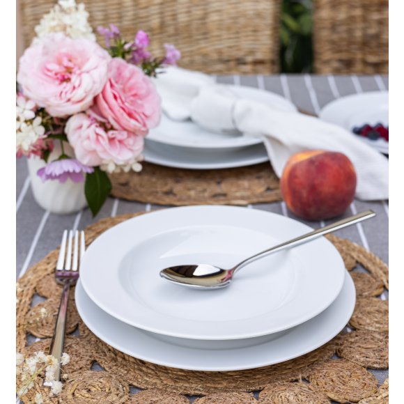 LUBIANA SIMPLE Serwis obiadowy 36 el / 12 osób | biała porcelana
