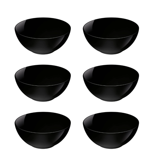 LUMINARC DIWALI BLACK 6x Miska / Salaterka 21 cm | 2,1 L | szkło