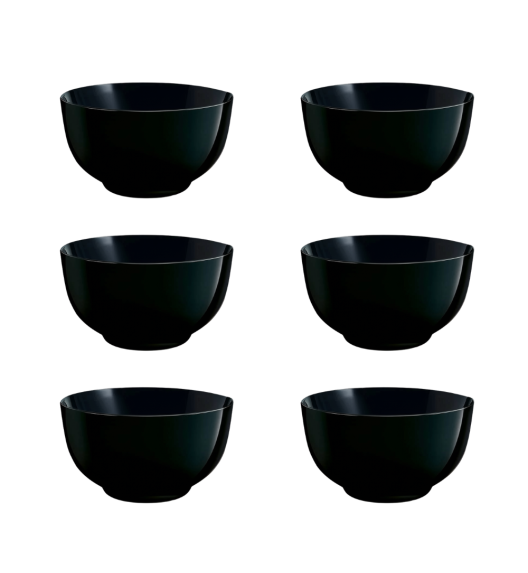 LUMINARC DIWALI BLACK 6x Miska / Salaterka 14,5 cm | 750 ml | szkło