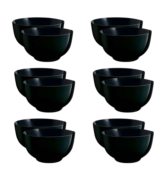 LUMINARC DIWALI BLACK 12x Miska / Salaterka 14,5 cm | 750 ml | szkło