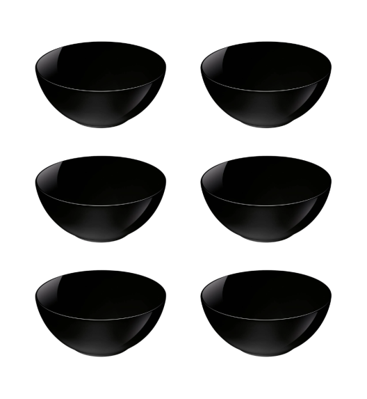 LUMINARC DIWALI BLACK 6x Miska / Salaterka 18 cm | 1 L | szkło