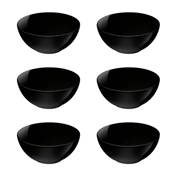 LUMINARC DIWALI BLACK 6x Miska / Salaterka 18 cm | 1 L | szkło