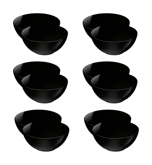 LUMINARC DIWALI BLACK 12x Miska / Salaterka 18 cm | 1 L | szkło