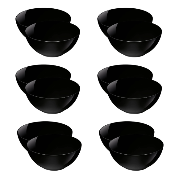 LUMINARC DIWALI BLACK 12x Miska / Salaterka 18 cm | 1 L | szkło