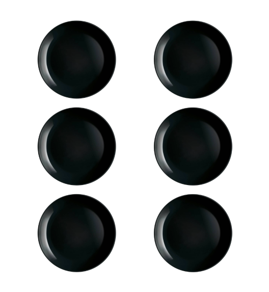 LUMINARC DIWALI BLACK 6x Talerz obiadowy 25 cm / szkło