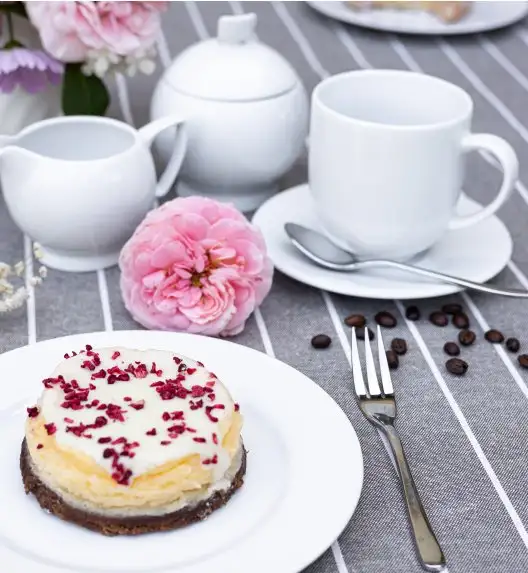 LUBIANA SIMPLE Serwis obiadowo kawowy 112 el / 18 osób + dodatki | biała porcelana