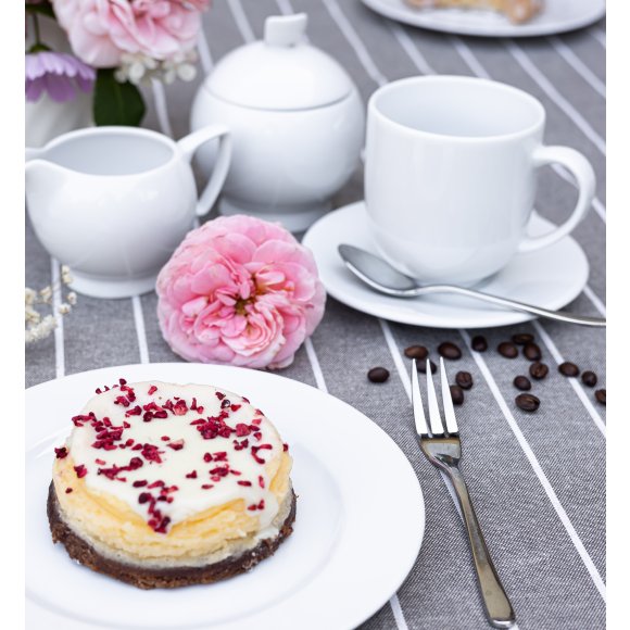 LUBIANA SIMPLE Serwis obiadowo kawowy 112 el / 18 osób + dodatki | biała porcelana
