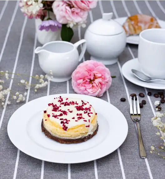 LUBIANA SIMPLE Serwis obiadowo kawowy 112 el / 18 osób + dodatki | biała porcelana