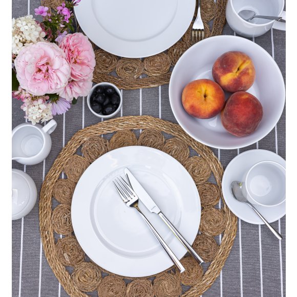 LUBIANA SIMPLE Serwis obiadowo kawowy 112 el / 18 osób + dodatki | biała porcelana