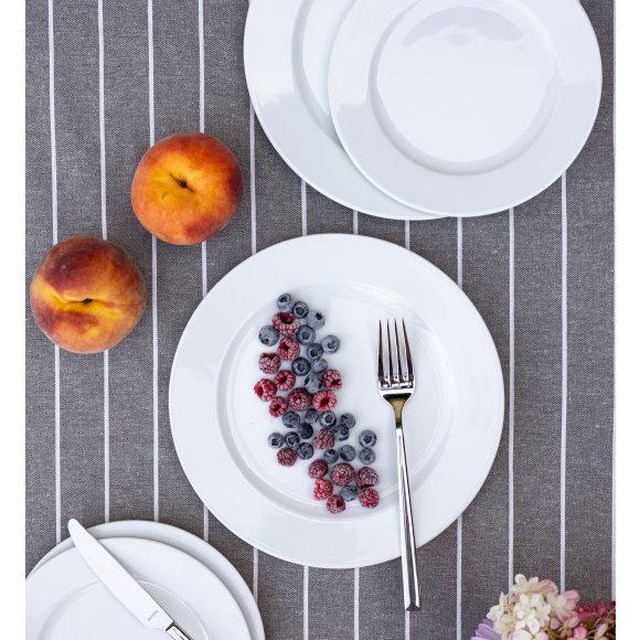 LUBIANA SIMPLE Serwis obiadowo kawowy 112 el / 18 osób + dodatki | biała porcelana