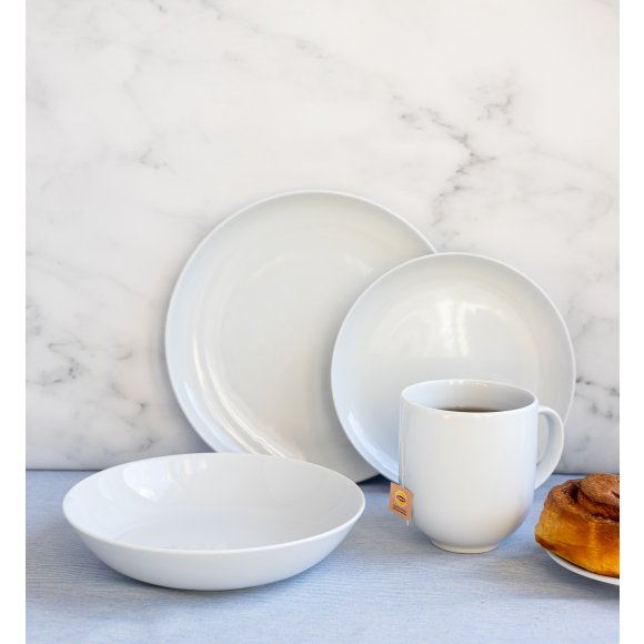 LUBIANA HOME Serwis obiadowy 24 el / 6 osób | biała porcelana