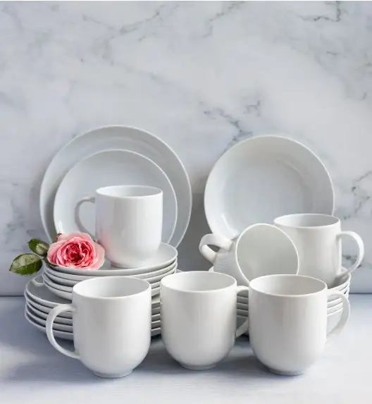 LUBIANA HOME Serwis obiadowy 24 el / 6 osób | biała porcelana