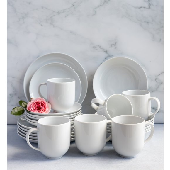 LUBIANA HOME Serwis obiadowy 48 el / 12 osób | biała porcelana