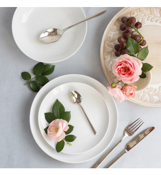 LUBIANA HOME Serwis obiadowy 54 el / 18 osób | biała porcelana