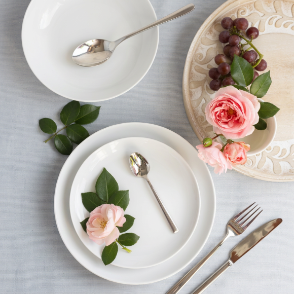 LUBIANA HOME Serwis obiadowy 54 el / 18 osób | biała porcelana