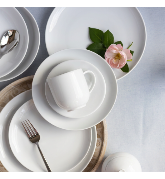 LUBIANA HOME Serwis obiadowo kawowy 60 el / 12 osób | biała porcelana