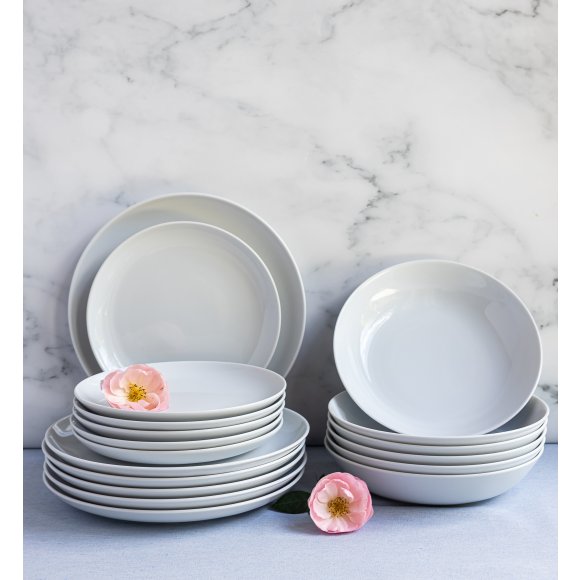 LUBIANA HOME Serwis obiadowo kawowy 60 el / 12 osób | biała porcelana