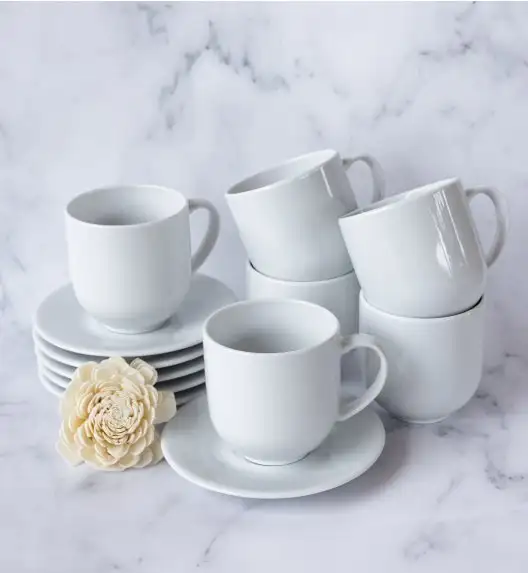 LUBIANA HOME Serwis obiadowo kawowy 60 el / 12 osób | biała porcelana