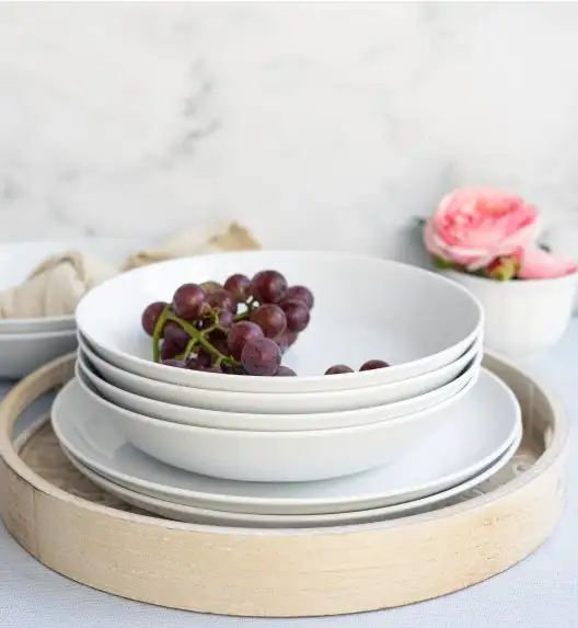 LUBIANA HOME Serwis obiadowo kawowy 108 el / 18 osób | biała porcelana