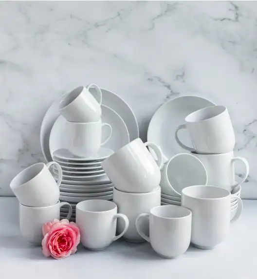 LUBIANA HOME Serwis obiadowo kawowy 108 el / 18 osób | biała porcelana