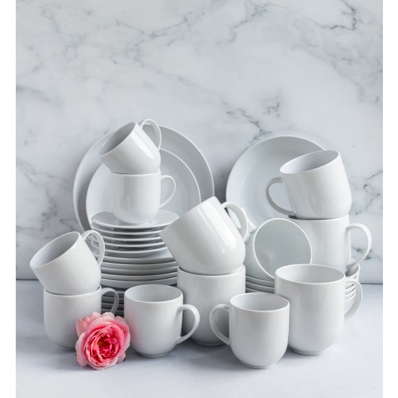 LUBIANA HOME Serwis obiadowo kawowy 108 el / 18 osób | biała porcelana
