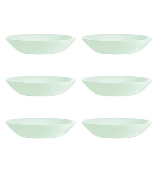 LUMINARC DIWALI PARADISE GREEN 6x Talerz głęboki 20 cm | 700 ml | szkło