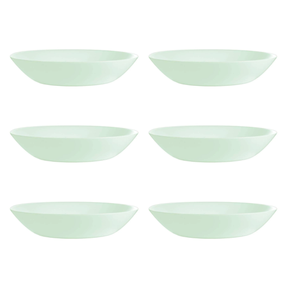 LUMINARC DIWALI PARADISE GREEN 6x Talerz głęboki 20 cm | 700 ml | szkło