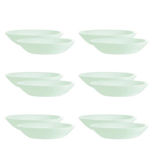 LUMINARC DIWALI PARADISE GREEN 12x Talerz głęboki 20 cm | 700 ml | szkło