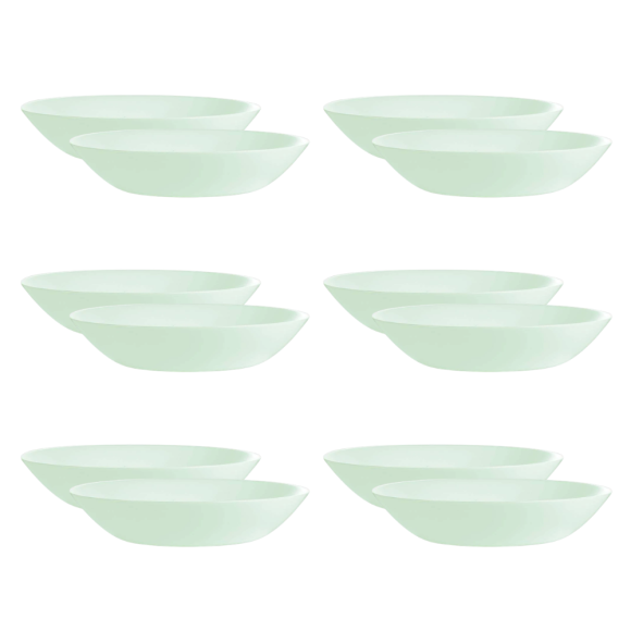 LUMINARC DIWALI PARADISE GREEN 12x Talerz głęboki 20 cm | 700 ml | szkło