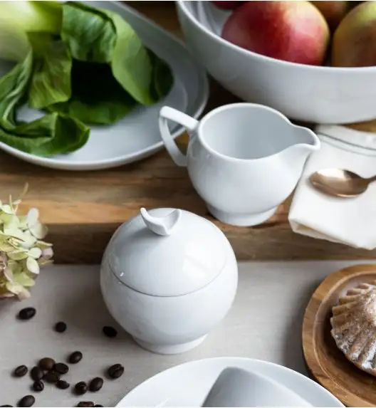 LUBIANA HOME Serwis obiadowo kawowy 40 el / 6 osób | biała porcelana