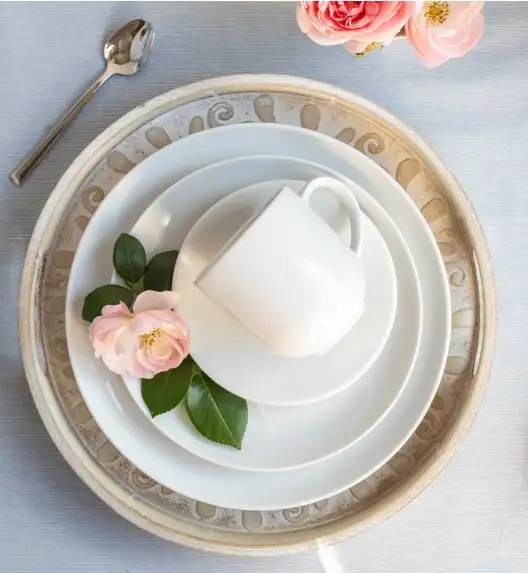 LUBIANA HOME Serwis obiadowo kawowy 40 el / 6 osób | biała porcelana