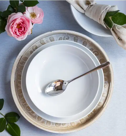 LUBIANA HOME Serwis obiadowo kawowy 40 el / 6 osób | biała porcelana