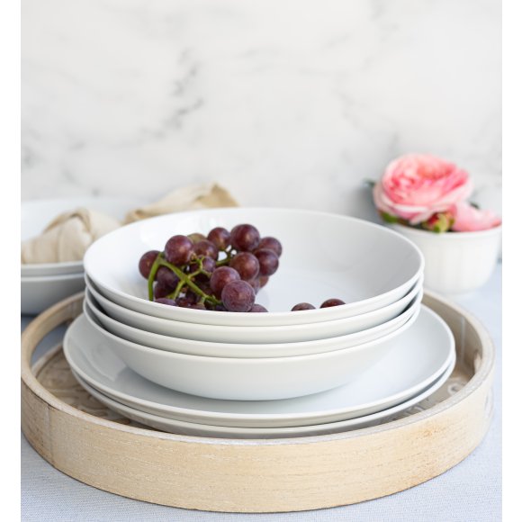 LUBIANA HOME Serwis obiadowo kawowy 40 el / 6 osób | biała porcelana