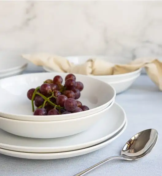 LUBIANA HOME Serwis obiadowo kawowy 40 el / 6 osób | biała porcelana