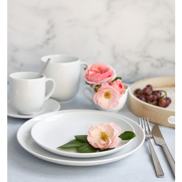 LUBIANA HOME Serwis obiadowo kawowy 40 el / 6 osób | biała porcelana